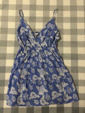 Love Tree Blue and White Floral Sundress